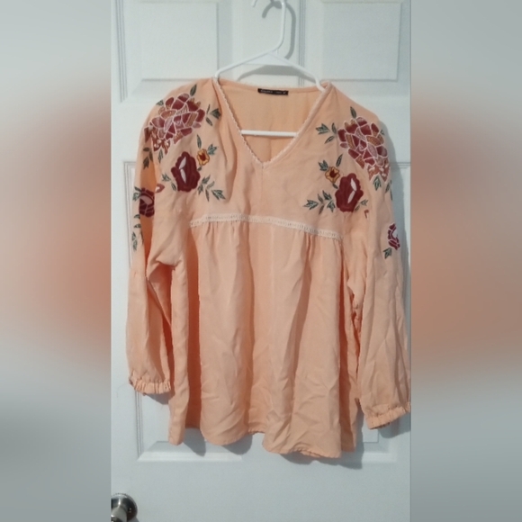 H&M Pink Embellished Long Sleeve Blouse - Picture 1 of 3